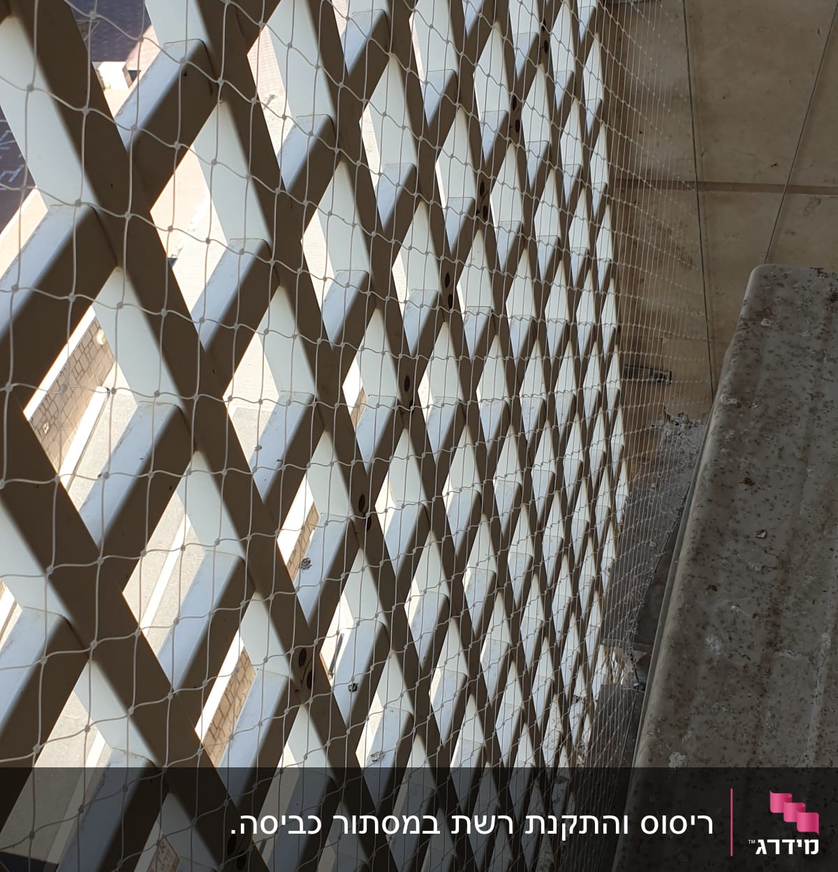 רשת למניעת כניסת יונים על מבנה חיצוני